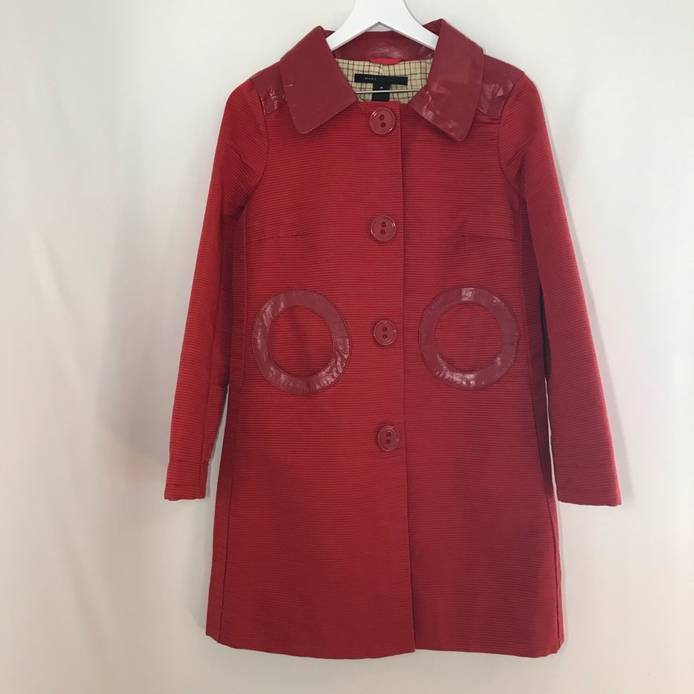 Marc Jacobs Vintage 60s Red Pea Coat with Pockets